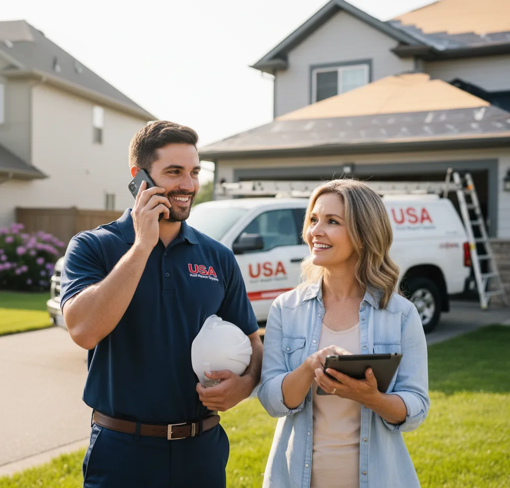 USA Roof Repair Experts customer support in Little Chute